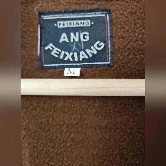 Brown 70's Retro Fuzzy Jacket with Collar Size Medium - Picture 10 of 11